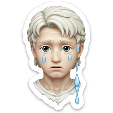 Michelangelo's statue of David with tears, symbolizing the statue crying sticker