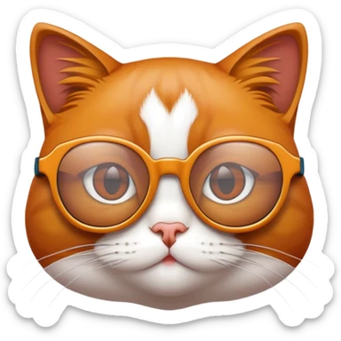 Chat roux avec des lunettes  sticker