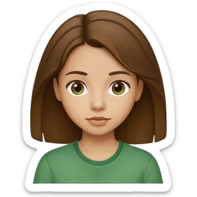 Make a zumba coach emoji, brown eyes, brown hair girl, green shirt withe "the roots" on it sticker