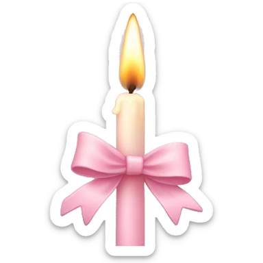 Candle with light pink bow sticker