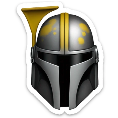 Mandalorian helmet black and yellow with antenna sticker
