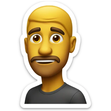 Yellow emoji with side eyeing look sticker