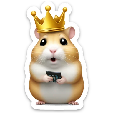 hamster in crown calls on the phone sticker