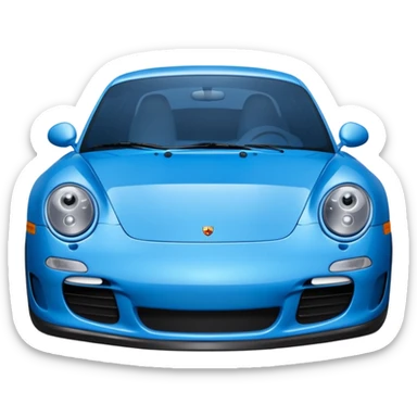 2004 blue porsche carrera with eyes sticker