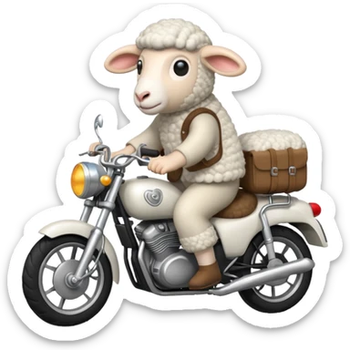 a sheep on a motorbike sticker