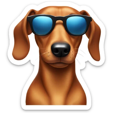 Sausage dog wearing sunglasses sticker