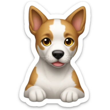 Persona mitad perro mitad gato sticker