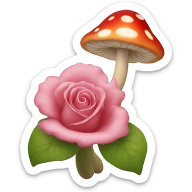Rose, mushroom sticker