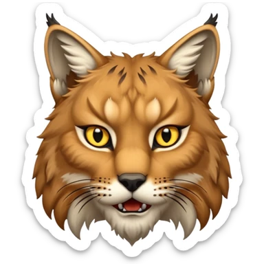 Tête de lynx très féroce  sticker