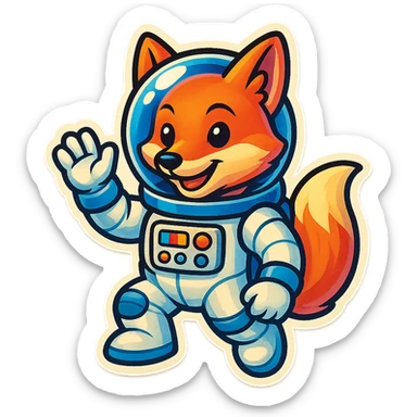 fox astronaut sticker