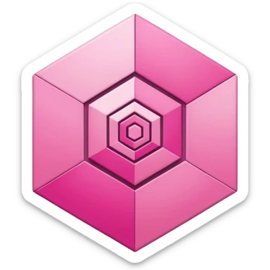 pink spiral hexagon  sticker