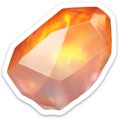 fire shaped opal crystal gemstone sticker