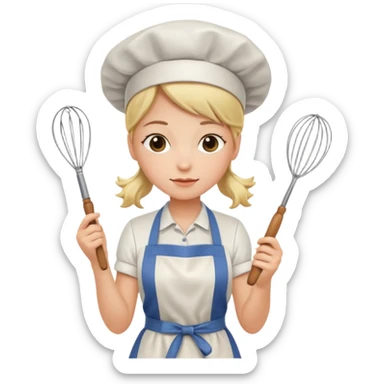 girl cooking sticker