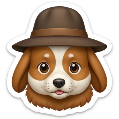Dog wearing a hat  sticker