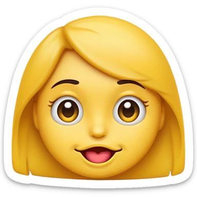 flirty emoji with raised eyebrow, biting lip sticker