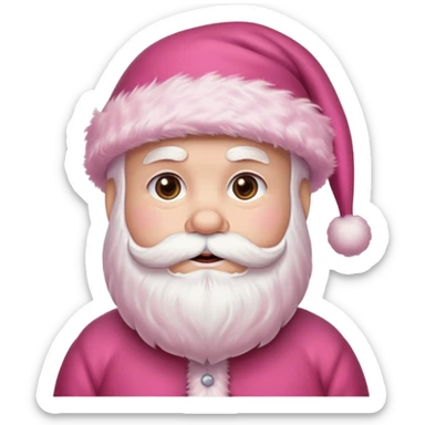 santa with pink fluffy hat sticker