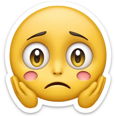 a sad emoji face begging sticker