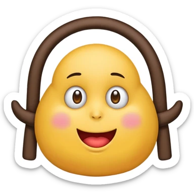 maak en emoji die moe is door het sporten het heeft een tennis band op zijn hoofd en hij is super moe  sticker