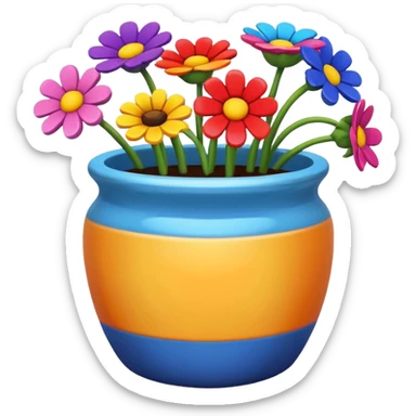flowers in a pot sticker