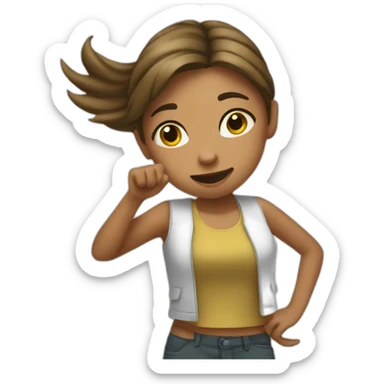 fille qui fait un dab sticker