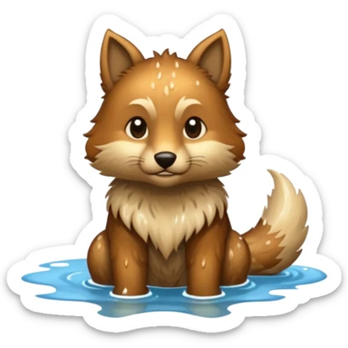 medieval animal in the lake sticker