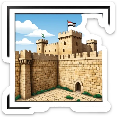 emoji highlighting the old city wall of Jerusalem with Jerusalem stone sticker