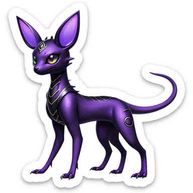 Shiny Edgy Gothic Futuristic Salandit-Umbreon-Espeon-Hybrid (Full body) sticker