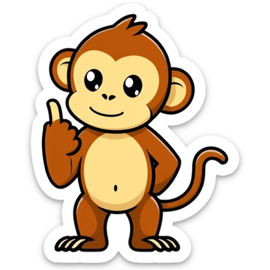 Monkey sticking middle finger  sticker