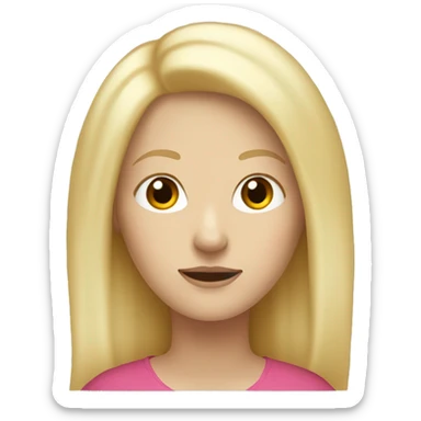 White woman, comma, long, blonde body hair hair sticker