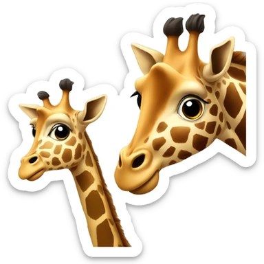 Make a giraffe making a face with its younger out, only showing his face sticker