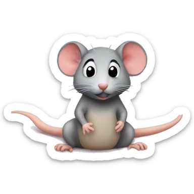 Rat on a romance bed sticker