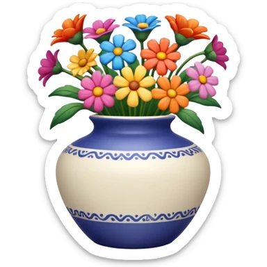 Beautiful vase with flowers in it  sticker