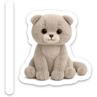 cute scottish fold kitty jellycat plushie sticker