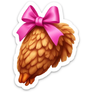 Chicken wing with a pink bow sticker
