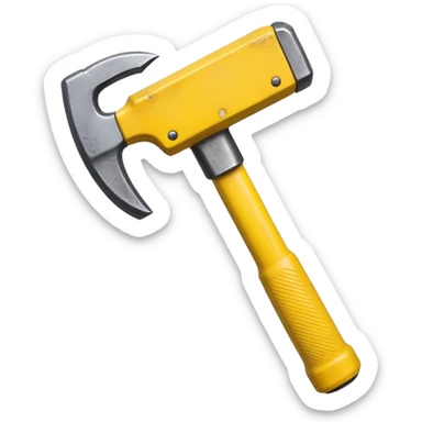 sledgehammer with a yellow grip sticker