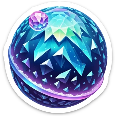 Crystal Planet, surface covered in glowing crystals. sticker