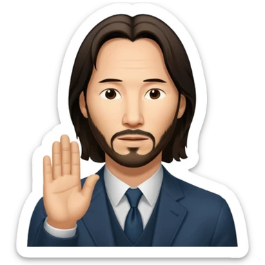 Keanu Reeves giving thanks sticker