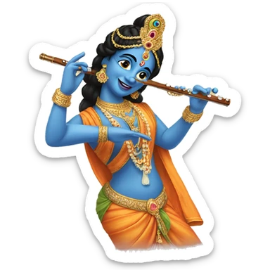 Radha krishna with flute sticker