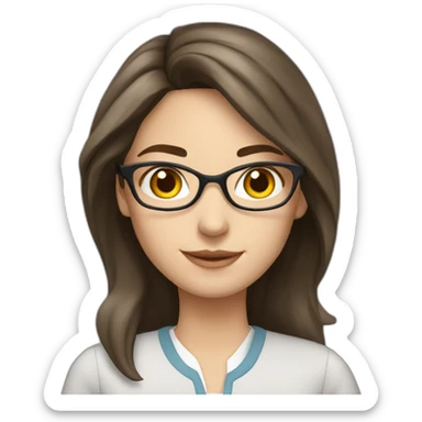 English teacher girl white brunette sticker