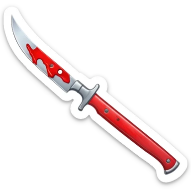A knife with blood on it sticker