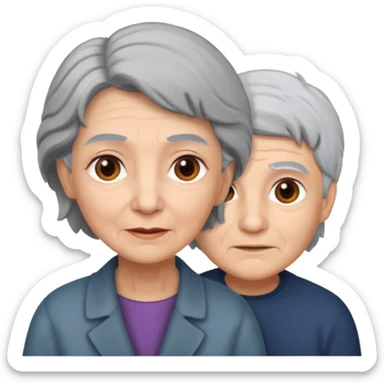 lo mismo que estas haciendo solo coloca alado de la abuela un hombre joven  sticker