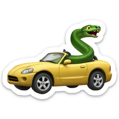 Snakes driving a car  sticker