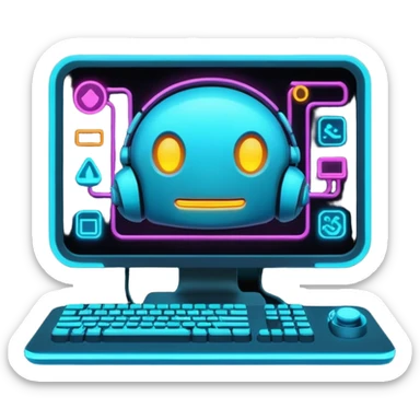 videogame on computer sticker
