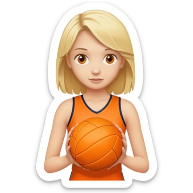 Blonde girl holding netball sticker