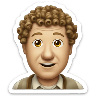 Curly Howard of the three stooges sticker