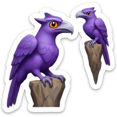 purple gargoyle with woodpecker peak sticker