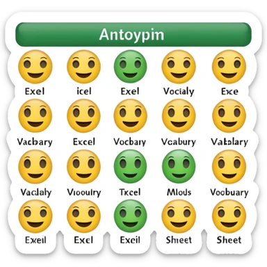 “Provide 5 emojis for Antonyms / Opposite / Negative meaning in Excel vocabulary sheet.” sticker