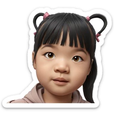 realistic portrait of girl sticker