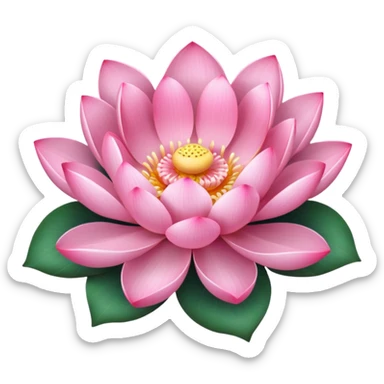 lotus flower with a pink bow on top sticker