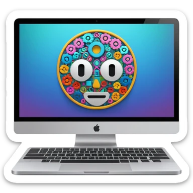 AI webflow on a computer - really complicated, no faces sticker